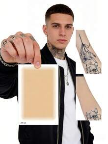 5/30/50/100/200pcs Tattoo Cover Up Patch, Unscented, Invisible Waterproof, Light, Natural Looking, Without Battery, Use Without Electricity, For Cover Up Tattoos And Sca - Apricot - View 1