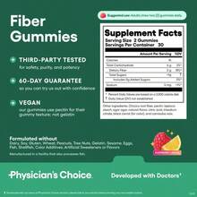 Miriyalyad Physician's Choice Fiber Gummies For Digestive Health & Regularity - Raspberry Lemon Flavor - No Sugar Added & Vegan - Daily Gummy For Adults - 3 - Xem 7