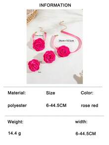 imoli Bộ 3 món phong cách Bohemian bằng polyester, gồm bông tai, vòng tay và dây chuyền hình hoa hồng 3D, món quà tuyệt đẹp dành cho phụ nữ đi nghỉ mát ở bãi biển. - Nhiều màu - Xem 16