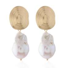 Bông tai ngọc trai giả hình giọt nước kiểu cổ điển, trang sức thời trang tối giản tự nhiên dành cho nữ, thích hợp để đeo hàng ngày và làm quà tặng trong kỳ nghỉ. - Ngọc trai - Xem 8