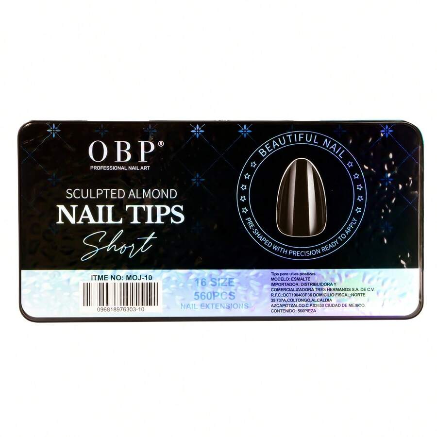 OBP C & G Soft Gel Tips In Different Sizes And Styles, Artificial Nails, 560/480 Pieces - SHORT ALMOND-mOJ10 - View 1