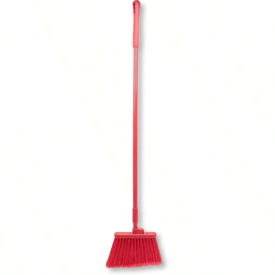 SPARTA 41082EC05 Escoba de plástico con cerdas marcadas y codificadas por color, escoba larga con gran ángulo para recoger escombros, 56 pulgadas, rojo - Ligero + Rojo + 1 - Ver 1
