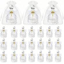 24pcs/Set Catholic Mass Glass Holy Water Bottle, Christian Cross Water Container, Transparent Tissue Box, Communion Wafer, Church Wedding Baptism (White) - Multicolor - View 13