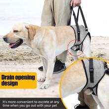 Dog Lift Harness, Plaid Pet Rear Support Assist Device, Veterinarian Approved Elderly Dog Lifting Strap, Suitable For Hind Leg, Hip Disability And Joint Injury - Grey - View 6
