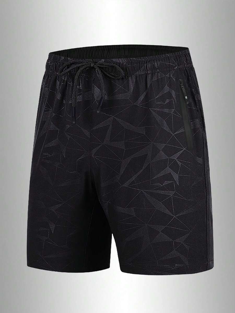 Quần short thể thao nam mùa hè mới, thiết kế in họa tiết thời trang, nhẹ, thoáng khí, nhanh khô, thích hợp mặc đi biển. - màu đen - Xem 1