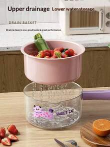 1个加厚多功能沥水篮，家用，客厅，水果盘，塑料材质，厨房滤网，蔬菜清洗盆，舀水蔬菜篮 - L - 查看 10