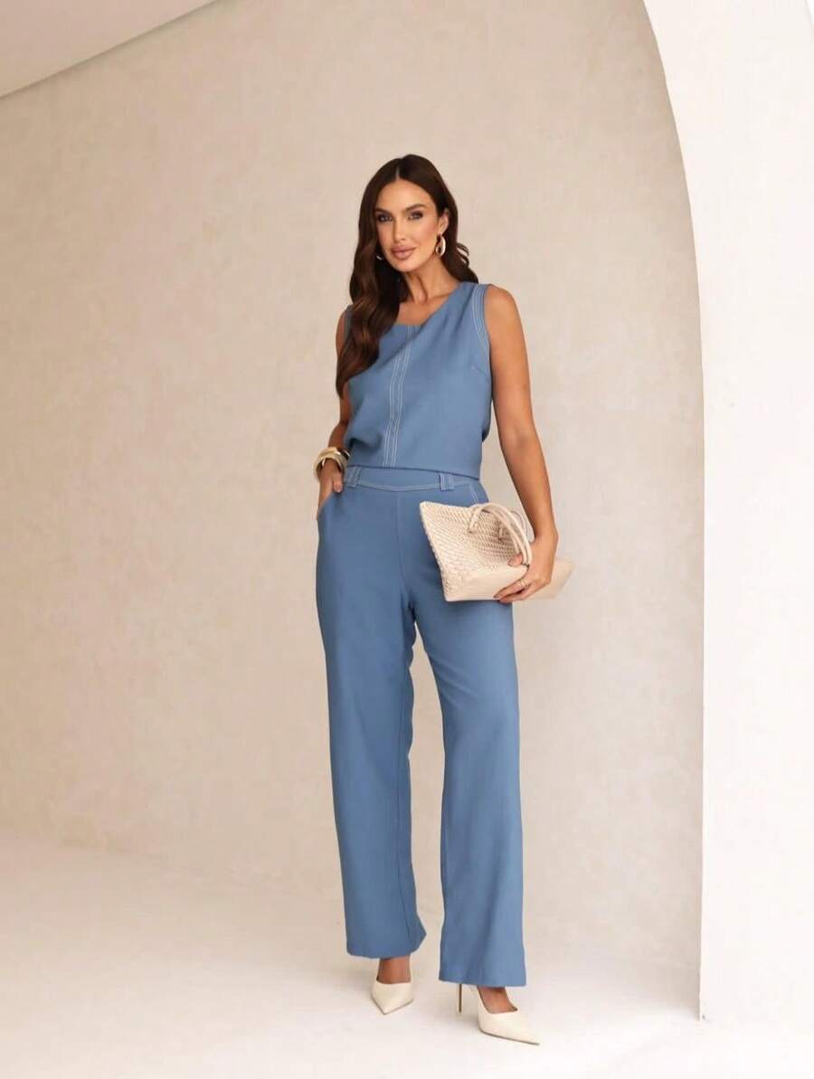 Women's Elegant Premium Tailored Suit – Sophisticated Style And Absolute Comfort. Casual And Stylish For The Office. - 霧霾藍 - 查看 1