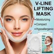 Xioimy 4片装胶原蛋白V脸提拉面膜，胶原蛋白面膜，下巴提拉带，颈部提拉贴，面部提拉胶带，胶原蛋白日夜面膜，保湿紧致，适用于面部和下巴塑形 - 數量 - 查看 6