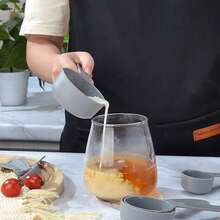 10/11件套塑料量杯量勺套装，卡其色、黑色、灰色、粉色、红色、白色，烹饪烘焙量杯量勺套装，5个量杯和5个带水平仪的量勺，适用于干湿食材，易握设计，嵌套式结构，厨房测量工具，小家电 - 10件套 - 查看 6