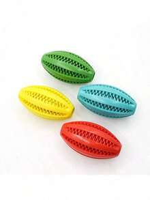 1pc Pet Toy Snack Ball, Self-Entertainment Device For Dogs, Dog Chewing Toy, Rubber Dental Cleaning Football Dog Toy, Random Color, Dog Toy, Dog Ball, Durable Dog Toy - Red - View 5