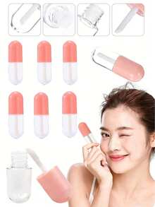 4/2/1pc Mini Travel Liquid Foundation Bottle - Travel Essential | With Brush Essence Refillable Bottle | Leak-Proof Portable Cosmetic Container | Suitable For Liquid Foundation | Transparent Glass Design - Multicolor - View 3