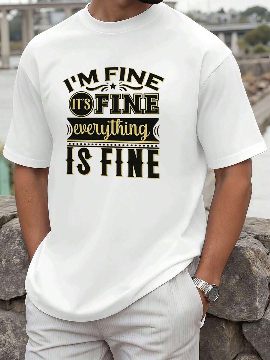 Camiseta divertida con gráfico, casual, unisex, cuello redondo, ajuste cómodo, estilo callejero hip-hop, ajuste cómodo, impresión artística - Blanco - Ver 1