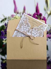 Thiệp mời cưới bằng giấy ngọc trai cắt laser sang trọng, màu xanh hải quân điểm xuyết vàng - Hoàn hảo cho đám cưới, kỷ niệm và các sự kiện đặc biệt - Thiết kế tinh tế với khoảng trống bên trong thiệp, quà tặng cưới. - nhiều màu - Xem 9