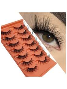 斜角飞型芒果眼假睫毛 - 自然卷翘，打造精致妆容，轻松打造闪亮妆效 - 查看 7