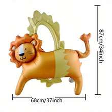 1pc Standing Circus Amusement Park Animal Foil Balloon, Standing Animal Balloon Party Decoration, Birthday Party Decoration Balloon, Circus Animal Cartoon Style - View 3
