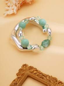 Set de 2 pulseras casuales y versátiles de forma asimétrica para niñas - Unitalla - Ver 6