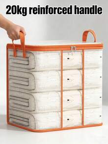 Large Capacity Quilt Bag,Clear Storage Bag With Reinforced Handle For Clothing And Bedding,Space-Saving Quilt Storage Bag With Visible Mesh Window Heavy-Duty Blanket Organizer,Dust-Proof Clothes Storage Bag,Students Stackable Blanket Storage Bag - 彩色 - 查看 8
