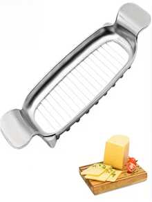 Multi-Functional Aluminum Cheese & Butter Cutter – Egg Slicer, Foie Gras & Cheese Slicer - Silver - View 7