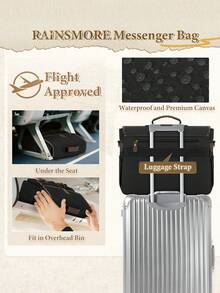 NEWHEY Canvas Messenger Bag Men 17.3 Inch Laptop Bag Waterproof Computer Briefcase Retro Satchel Bag Large Shoulder Bag - Multicolor - View 6