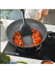 ABKOK Bộ nồi chảo chống dính 1 món/6 món - Tương thích điện từ, đáy nhiều lớp, chịu nhiệt, bao gồm chảo rán, nồi nấu ăn và nồi hầm bít tết kèm dụng cụ silicon, dùng được trong lò nướng và máy rửa chén. - Xem 2