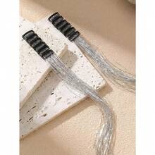 12pcs Women's Fashion Shiny Gold Foil Tassel Hair Clips, Ribbons, Straight Hair Extensions, Suitable For Daily Wear, Balls, Parties, Hair Accessories, Head Accessories, Hair Accessories For Women, Hair Piece, Hairpin - 多色-3 - 查看 9