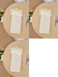 1/3 双春夏薄款过膝袜，芭蕾舞鞋款中筒袜，洛丽塔蝴蝶结袜，网眼镂空堆堆袜，隐形袜，蕾丝边直筒袜 - 彩色 - 查看 35