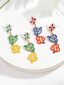 USA 250th Anniversary Red White Blue Crystal Heart Earrings, Patriotic Theme Suitable For July 4th Parade And 250th Celebration Events - Multicolor - View 7