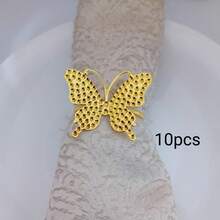 4pcs/10pcs 4cm/1.57in Diameter Metal Napkin Rings, Multiple Colors And Styles Available, Suitable For Restaurant Decor, Tabletop Accessories, Wedding Decoration, Fabric Crafts, Applicable For Cafe, Household, Restaurant, Party, Prom, Picnic, Team Building, Gathering With Friends, Home Decor, Office, Etc. Great Gift For Father's Day, Mother's Day, Holidays, Friends, Family, Teachers, Colleagues, And Daily Gifting. - Multicolor - View 17