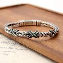 1 chiếc vòng tay bện kiểu dáng mới, thiết kế đa năng và cao cấp dành cho nam giới. - E355-xanh - Xem 10