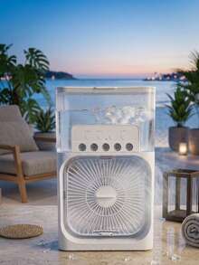 Ventilador de aire acondicionado portátil, mini enfriador de aire evaporativo 3 en 1 - Blanco - Ver 3
