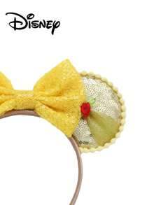Disney 1件黄色+红色亮片花朵发箍，节日派对头饰，趣味拍照道具，适合生日派对、复活节活动、主题派对，可爱蝴蝶结卡通发饰，公主装扮装饰发带发箍发箍头饰 - 彩色 - 查看 4