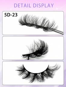 ENCHUW 5 Cặp Mi Giả Dày, Dày, Cong, Mềm Mại, Tự Nhiên, Chất Liệu Lông Mi Giả Lông Chồn Cao Cấp, Có Khả Năng Uốn Cong, Mịn Màng - màu đen - Xem 3