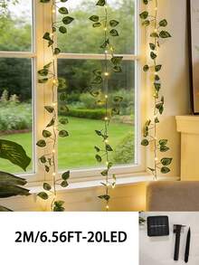 Dây leo thường xuân nhân tạo 84,7 inch, dây leo thường xuân giả, dây leo lá nhân tạo, dây leo treo, vòng hoa lá dưa hấu, dây đèn nhấp nháy, dây leo lá xanh giả, dây leo cây xanh nhân tạo, hoa giả, trang trí mùa xuân, thích hợp cho sân vườn ngoài trời, tường, ban công, hàng rào, cây cối, đám cưới, tiệc tùng, trang trí nhà hàng. - Dây đèn trang trí hình lá dưa hấu chạy bằng năng lượng mặt trời - Xem 13