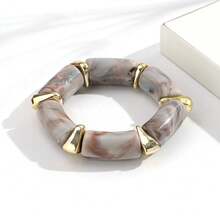 1 chiếc vòng tay co giãn dạng ống cong bằng acrylic thời trang phong cách Bohemian, phù hợp cho nữ giới đeo hàng ngày và trong các dịp lễ hội, quà tặng trang sức. - hình học - Xem 9