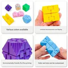 3D Printed Infinity Magic Cube, Colorful Creative Stress Relief Toy, Foldable Puzzle Cube - Màu tím - Xem 2
