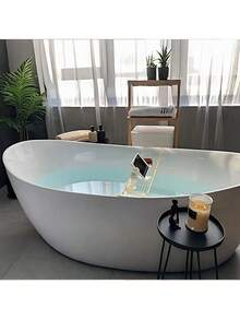 1个可调节金属浴缸托盘 - 可伸缩金属浴室收纳架 - A - 查看 3