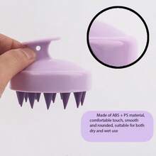 1个硅胶头皮按摩洗发刷，头皮清洁去角质按摩器，护发浴室配件 - 彩色 - 查看 7