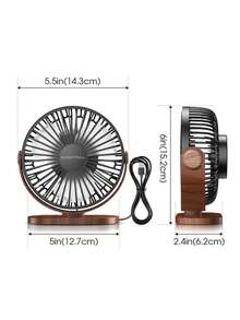 Sweetfull桌面风扇，三档可调风速/USB供电/挂钩设计/木纹底座，适合春夏季在书房、卧室、客厅、办公室使用。 - USB供電款 - 查看 11