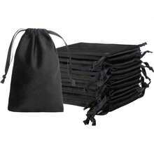 QIANF 12pcs Black Velvet Drawstring Bags 3x4 Inches Velvet Cloth Bags Jewelry Pouches Storage Wedding Party Favor - Rose Pink - View 3