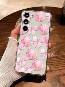 1 chiếc ốp lưng điện thoại trong suốt đục lỗ hình nơ, dày dặn, chống sốc, được sơn phủ, tương thích với iPhone / Galaxy / - Nhiều màu - Xem 1