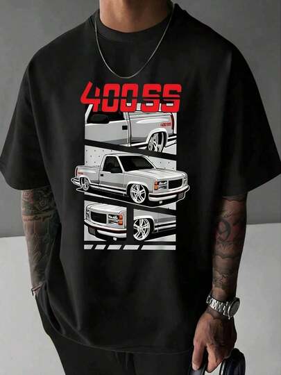 Playera Hombre con Diseño Gráfico Camioneta 400SS Clásica, Estilo Urbano, Algodón Suave y Cómoda, para Uso Diario y Regalo para Amantes de Autos Muscle, Expresa Tu Personalidad aláximo!