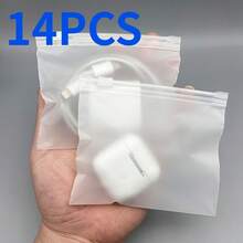 Bolsa con cremallera transparente reutilizable de EVA | Bolsa de almacenamiento transparente de PVC con orificios de ventilación, adecuada para cables, cargadores y artículos pequeños, cierre de cremallera duradero - A - Ver 3