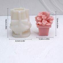 3D玫瑰绣球花瓶香薰蜡烛硅胶模具 DIY郁金香花束香薰石膏环氧树脂模具 - 家居装饰佳品，易于清洁 - 花 - 查看 11