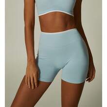 High Waist Slimming Shorts, Hidden Lift Tight Shorts, Curve Cycling Shorts, Women's Boyshort Panties, Waist Shaping, Curve Plus Size, Black Shorts, Sports Shorts, Skinny Shorts, Women's Fitness Shorts - Baby Blue - View 2