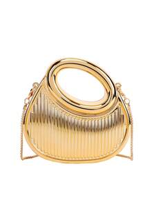 Acrylic Box Handbag, Fashion Chain Shoulder Crossbody Mini Tote Bag - Gold - View 2