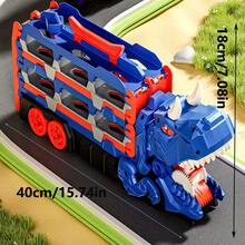 Juego de Pista de Ciudad con Camión Dinosaurio Transformable – 6 Mini Autos en Pista, Función de Tragar/Disparar/Almacenar, Juguete de Entrenamiento Cerebral y Educación Temprana para Niños de 3+ Años, Premio/Regalo Ideal para Cumpleaños/Vacaciones/Regreso a Clases (Juego Familiar e Interacción Padre-Hijo) - Multicolor - Ver 11