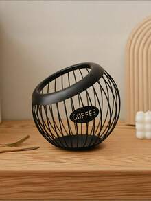 Large Capacity Coffee Capsule Storage Basket, Suitable For All Coffee Capsules, Coffee Capsule Holder, Countertop Coffee Bar Metal Coffee Capsule Storage Rack - Multicolor - View 16