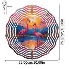 1 pezzo Girandola con fenicottero rosa, decorazione da interno/esterno 3D colorata a forma di fenicottero da 10 pollici, girandola appesa come decorazione regalo (pendente non incluso), stile casuale - A - Visualizzare 4