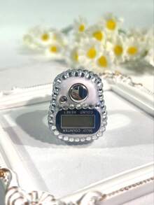 Máy đếm số bằng nhẫn đính đá kỹ thuật số mới, máy đếm bấm tay tiện lợi giúp giảm căng thẳng, thích hợp cho kinh doanh, cầu nguyện, lễ hội và làm quà tặng. - Nhiều màu - Xem 2