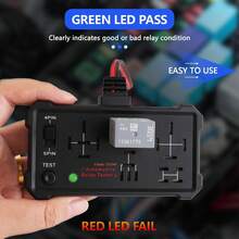 Automotive Relay Tester - 4 & 5 Pin 12V/24V Auto Diagnostic Tool, Small Handheld DIY Car Tester With Battery Clips, Relay Testing Kit, Electrical Systems Tool - Black - View 3